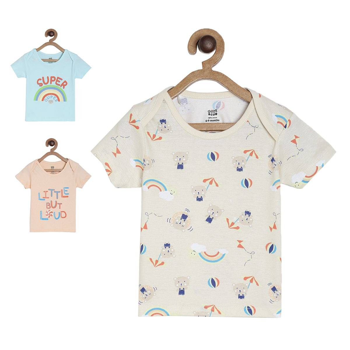     			MINI KLUB Pack of 3 Baby Boys Cotton T-Shirt ( Multi )