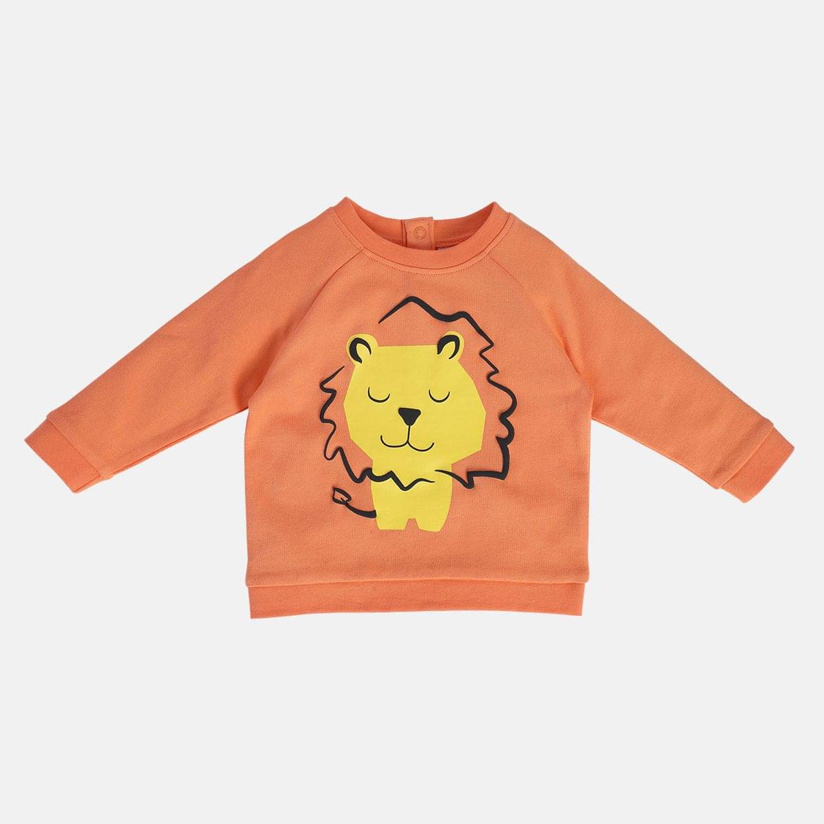     			Miniklub Baby Boys Round Neck Full Length Knit Sweat Shirt (Orange Color)