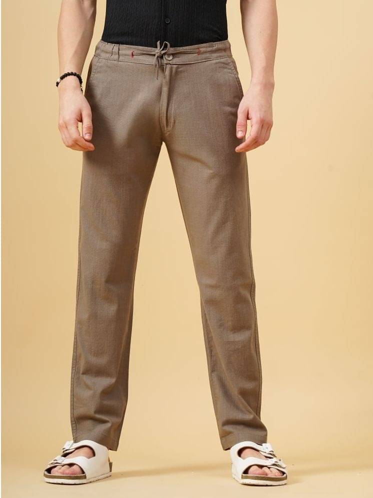     			Paul Street Regular Flat Men's Chinos - Brown ( Pack of 1 )