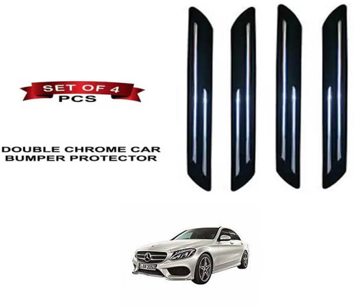 RONISH Rubber Car Bumper Protector Guard (Double Chrome) For Mercedes Benz C180 RONISH Rubber Car Bumper Protector Guard (Double Chrome) For Mercedes Benz C180
