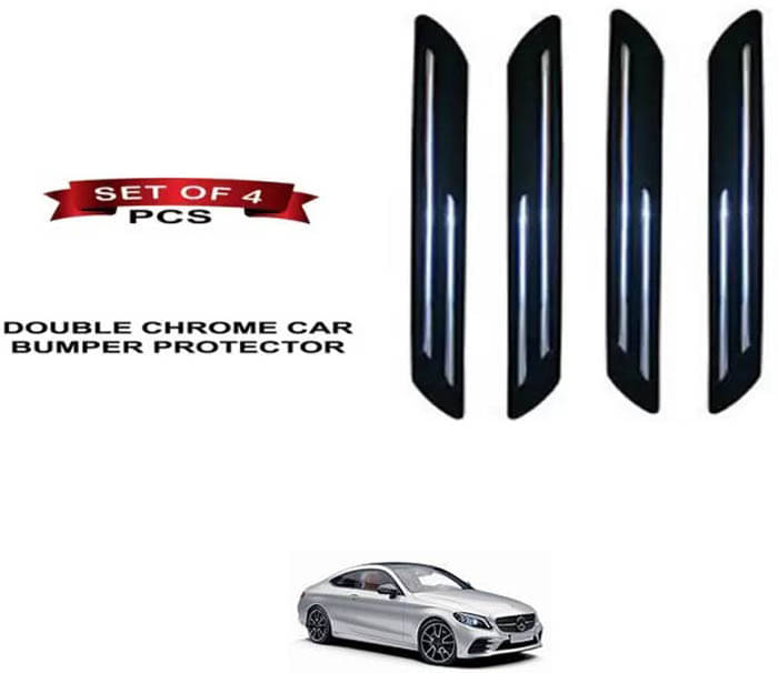 RONISH Rubber Car Bumper Protector Guard (Double Chrome) For Mercedes Benz C200 RONISH Rubber Car Bumper Protector Guard (Double Chrome) For Mercedes Benz C200