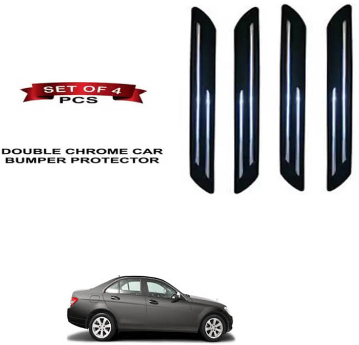 RONISH Rubber Car Bumper Protector Guard (Double Chrome) For Mercedes Benz C220 RONISH Rubber Car Bumper Protector Guard (Double Chrome) For Mercedes Benz C220