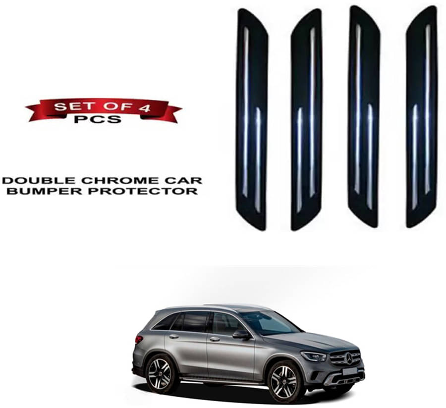 RONISH Rubber Car Bumper Protector Guard (Double Chrome) For Mercedes Benz GLC RONISH Rubber Car Bumper Protector Guard (Double Chrome) For Mercedes Benz GLC
