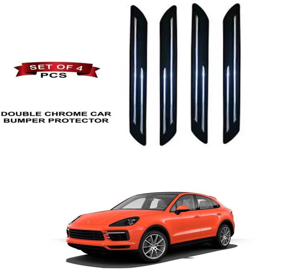RONISH Rubber Car Bumper Protector Guard (Double Chrome) For Porsche Cayenne Coupe RONISH Rubber Car Bumper Protector Guard (Double Chrome) For Porsche Cayenne Coupe