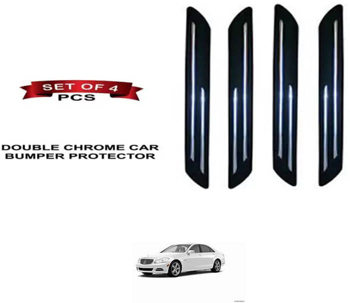     			RONISH Rubber Car Bumper Protector Guard (Double Chrome) For Mercedes Benz S350