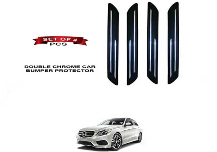 RONISH Rubber Car Bumper Protector Guard (Double Chrome) For Mercedes Benz E280 RONISH Rubber Car Bumper Protector Guard (Double Chrome) For Mercedes Benz E280