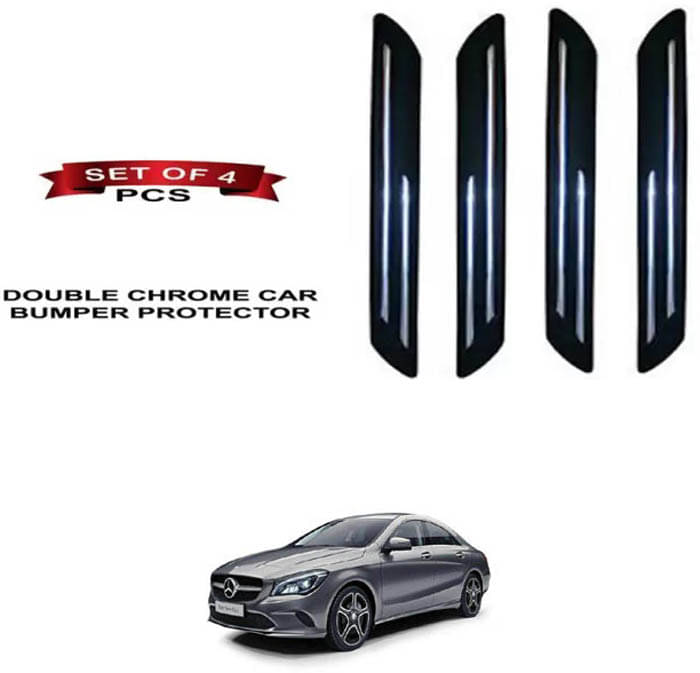     			RONISH Rubber Car Bumper Protector Guard (Double Chrome) For Mercedes Benz CLA