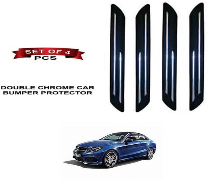     			RONISH Rubber Car Bumper Protector Guard (Double Chrome) For Mercedes Benz E200