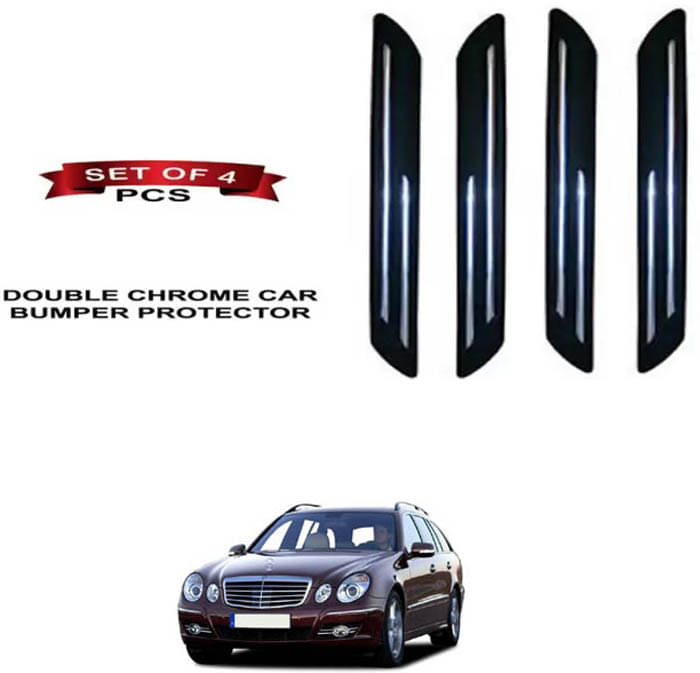     			RONISH Rubber Car Bumper Protector Guard (Double Chrome) For Mercedes Benz E280 Cdi