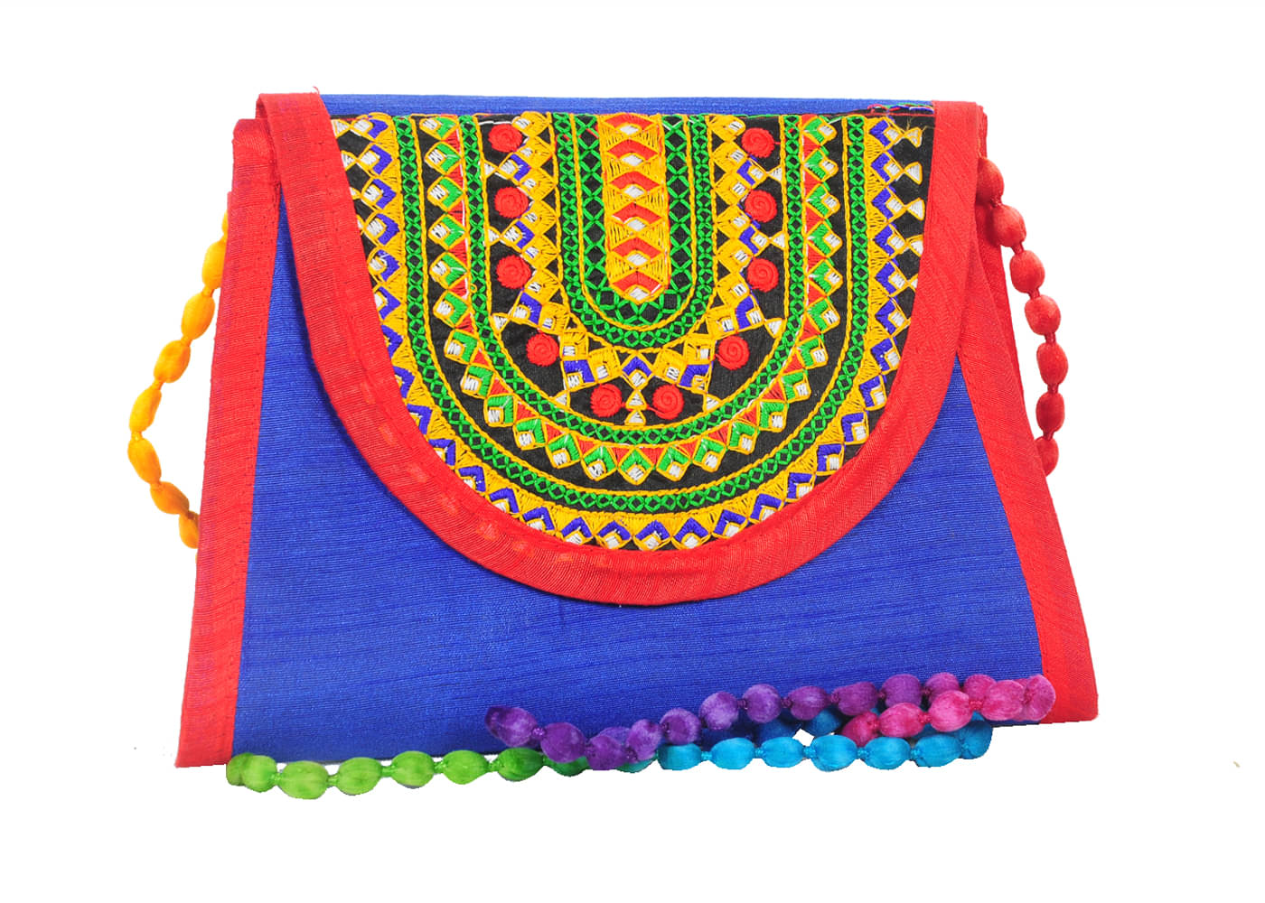     			Sunvika House Blue Cotton Sling Bag