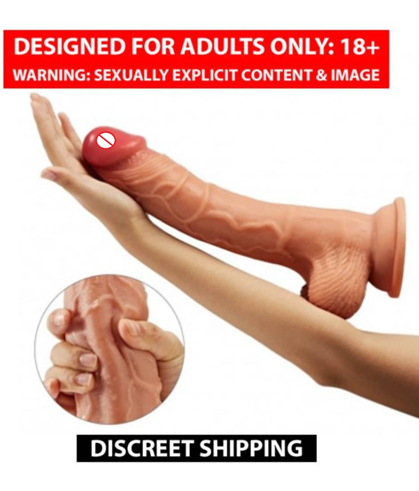 Super Premium Quality Suction Base 8 Inch Pink Head Skin Dildo For Women By Naughty World