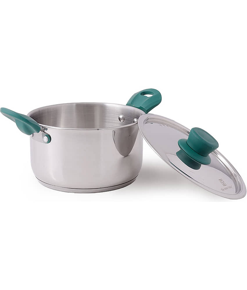 The Indus Valley Stock Pot with Lid Stainless Steel No Coating Pot ( Pack of 1 ) - Cookware | Buy online on ZillyBuy