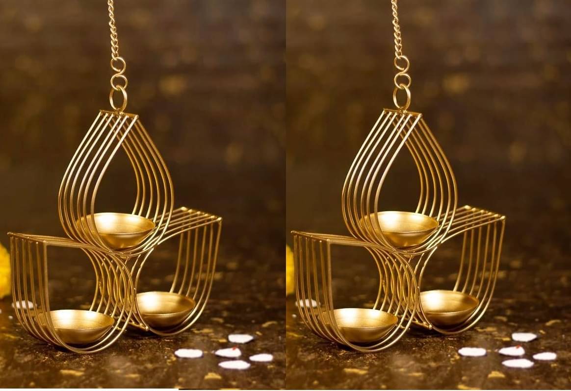 Urban Hamlet Gold Table Top and Hanging Iron Tea Light Holder - Pack of 1 Urban Hamlet Gold Table Top and Hanging Iron Tea Light Holder - Pack of 1