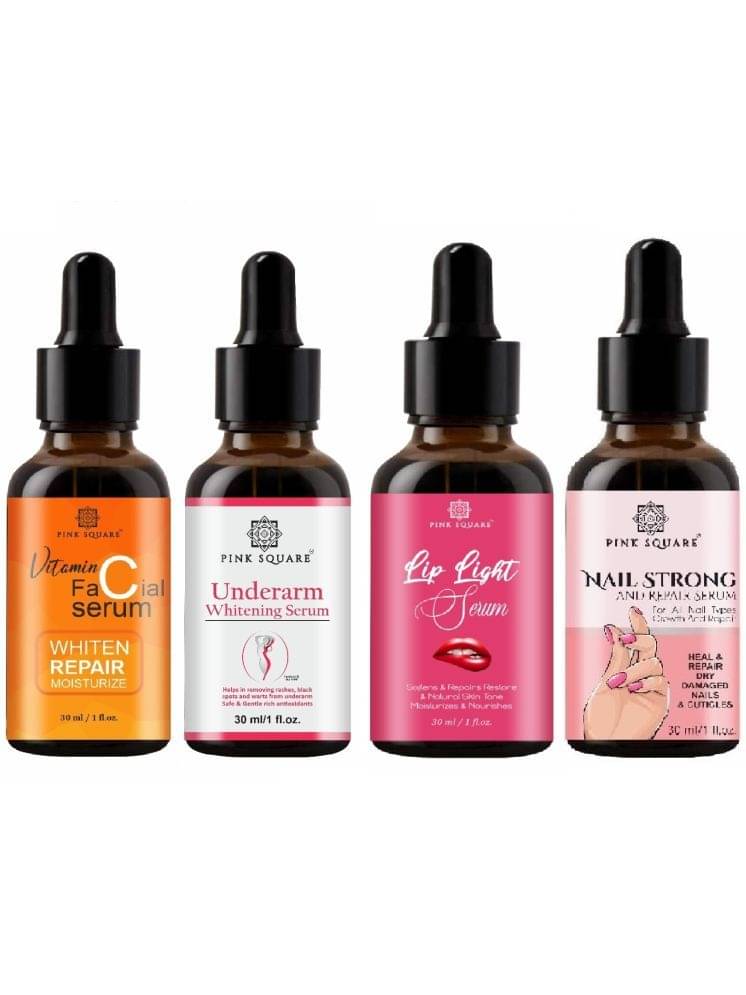     			Vitamin C Face Serum, Underarm Whitening Serum, Lip Light Serum & Nail Strong and Repair Serum (Each,30ml) Combo of 4