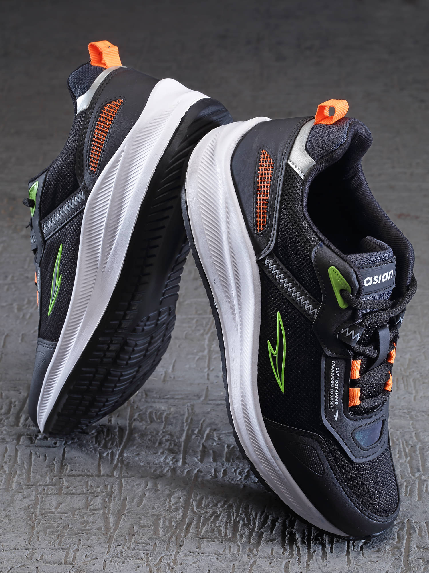 Neutna ASIAN NEXON-13 Black Men's Sports Running Shoes