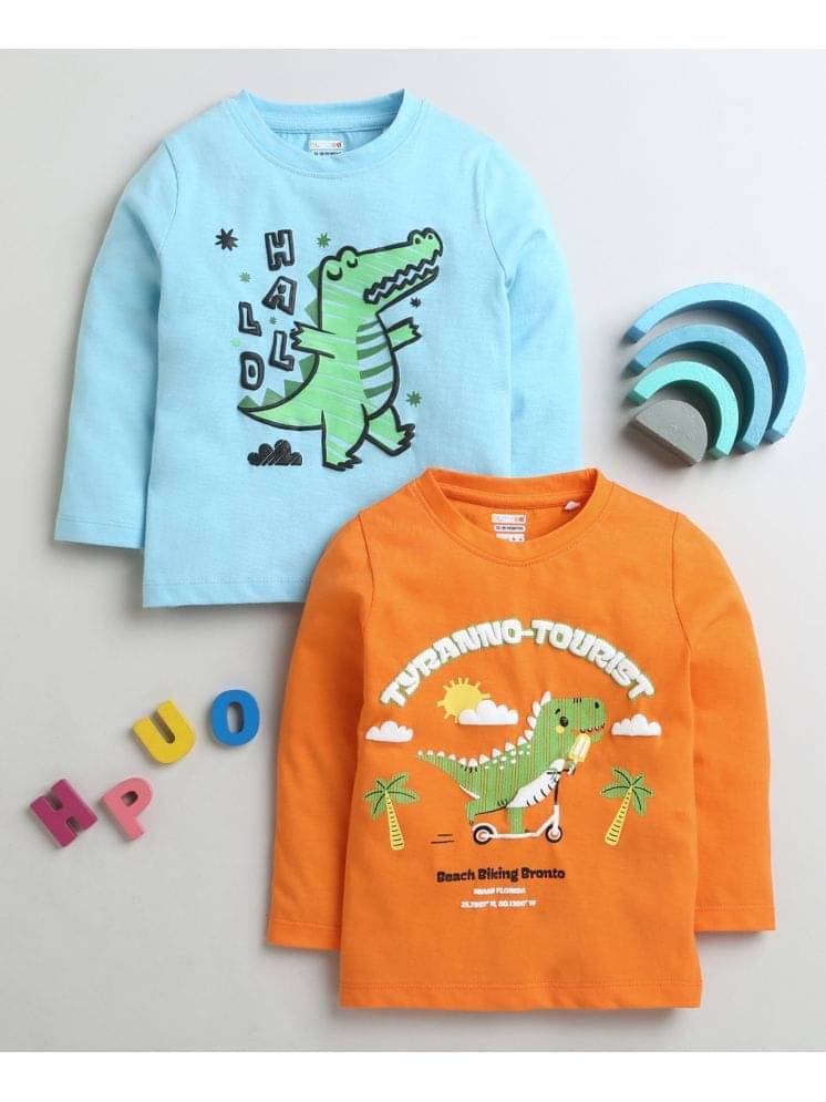     			BUMZEE Pack of 2 Baby Boys Cotton T-Shirt ( Orange )
