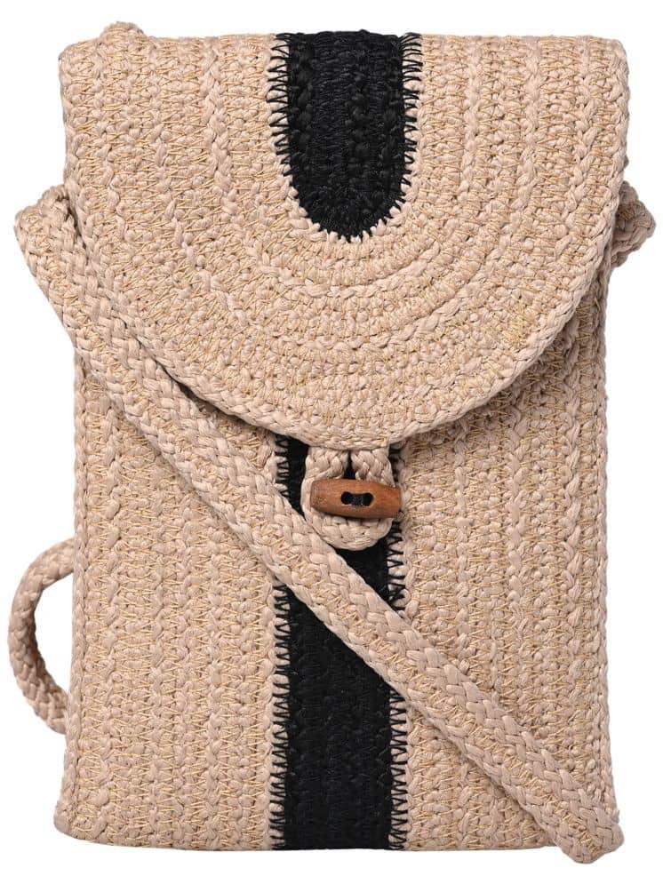 ENSAC Sling Bag Jute Set of 1 ( Beige ) - Handbags | Buy online on ZillyBuy