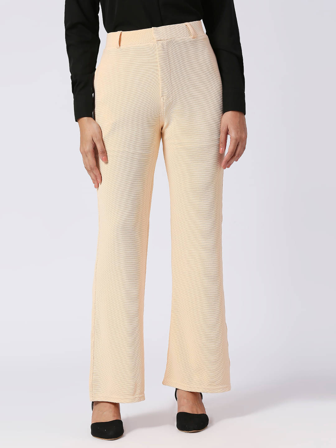    			FITHUB Cream Cotton Blend Regular Women's Casual Pants ( Pack of 1 )