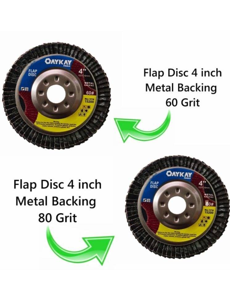     			Flap Disc Metal Backing 60,80 Grit 4inch Pack of 10 Oaykay Hand Tools