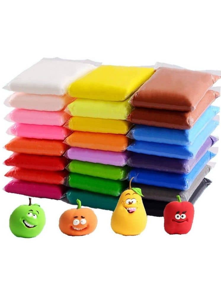 Freedy (Pack of 12) Air Dry Clay, Colorful Children Soft Clay, Creative Art Crafts, Gifts for Kids-Multi Color. Non-Toxic Modeling Magic Fluffy Foam Bouncing Clay Putty Kit for Kids with Tools