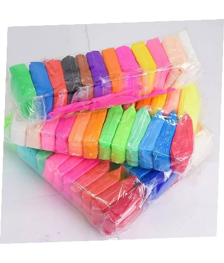 Freedy (Pack of 12) Air Dry Clay, Colorful Children Soft Clay, Creative Art Crafts, Gifts for Kids-Multi Color. Non-Toxic Modeling Magic Fluffy Foam Bouncing Clay Putty Kit for Kids with Tools - Stationery | Buy online on ZillyBuy