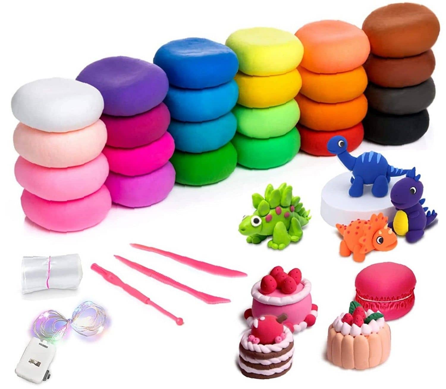 Freedy (Pack of 12) Air Dry Clay, Colorful Children Soft Clay, Creative Art Crafts, Gifts for Kids-Multi Color. Non-Toxic Modeling Magic Fluffy Foam Bouncing Clay Putty Kit for Kids with Tools