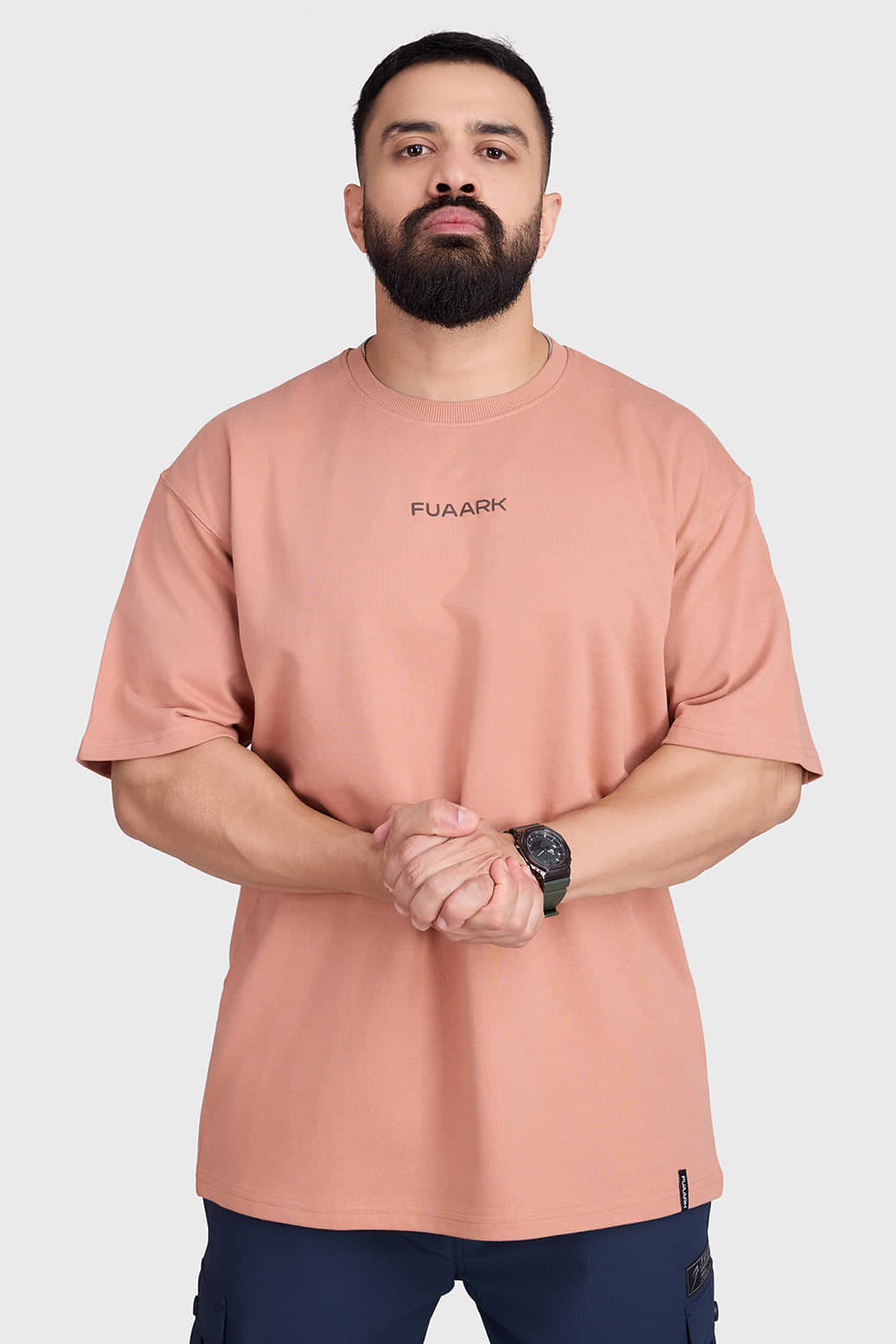 Fuaark Beige Cotton Oversized Fit Men's Sports T-Shirt ( Pack of 1 )
