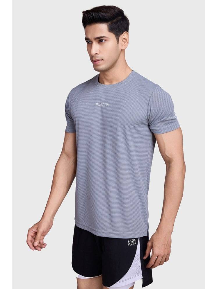 Fuaark Light Grey Polyester Regular Fit Men's Sports T-Shirt ( Pack of 1 ) Fuaark Light Grey Polyester Regular Fit Men's Sports T-Shirt ( Pack of 1 )