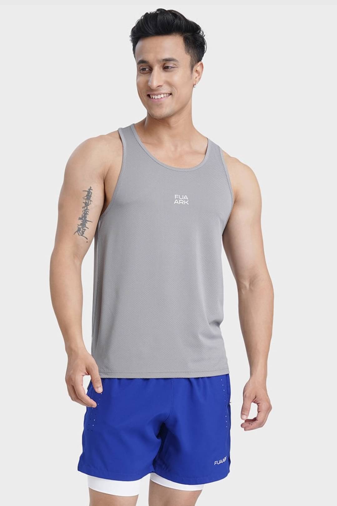 Fuaark Light Grey Polyester Regular Fit Men's Tanks ( Pack of 1 ) Fuaark Light Grey Polyester Regular Fit Men's Tanks ( Pack of 1 )