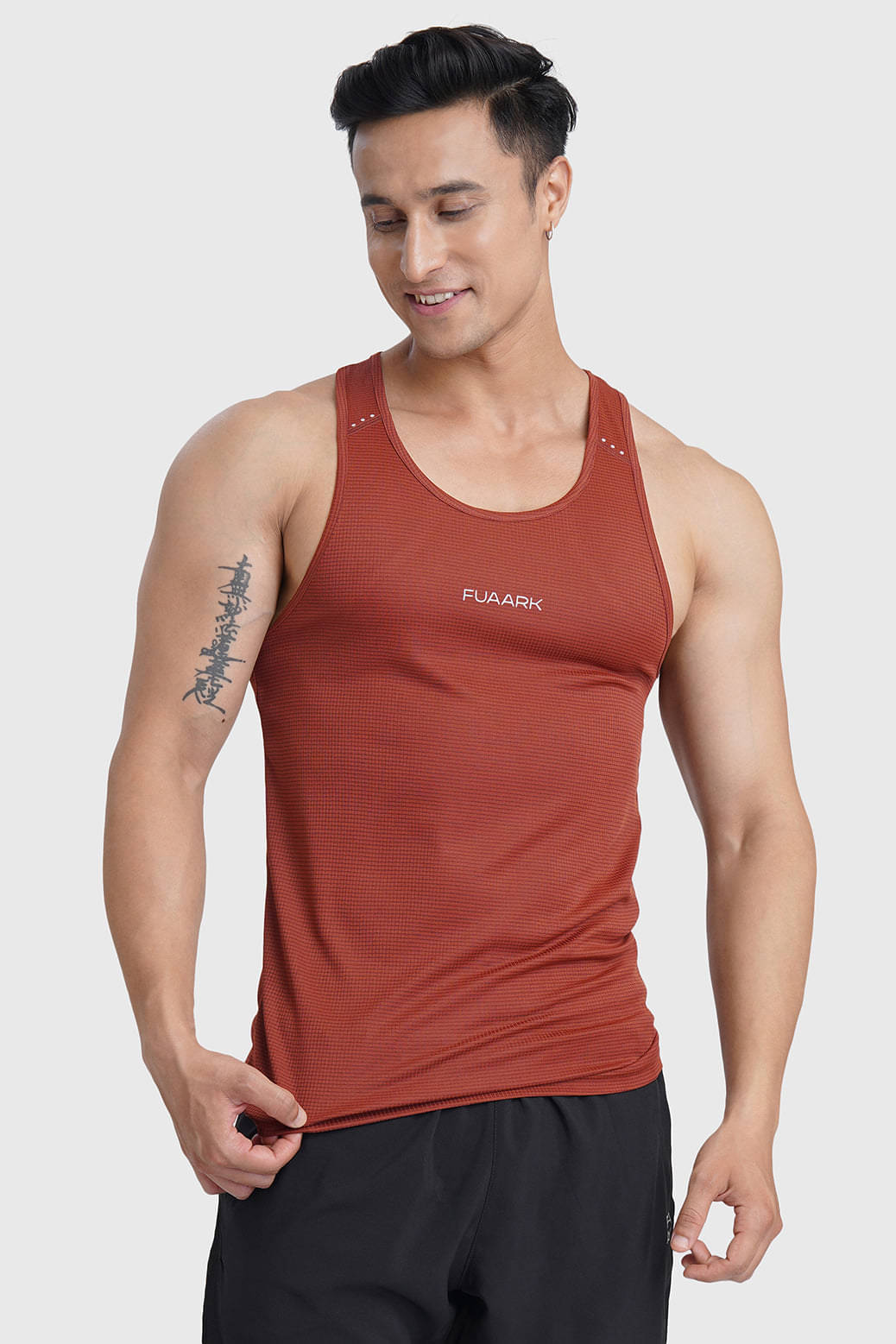     			Fuaark Rust Polyester Regular Fit Men's Tanks ( Pack of 1 )