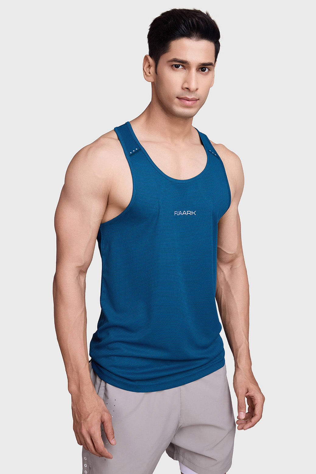     			Fuaark Teal Polyester Regular Fit Men's Tanks ( Pack of 1 )