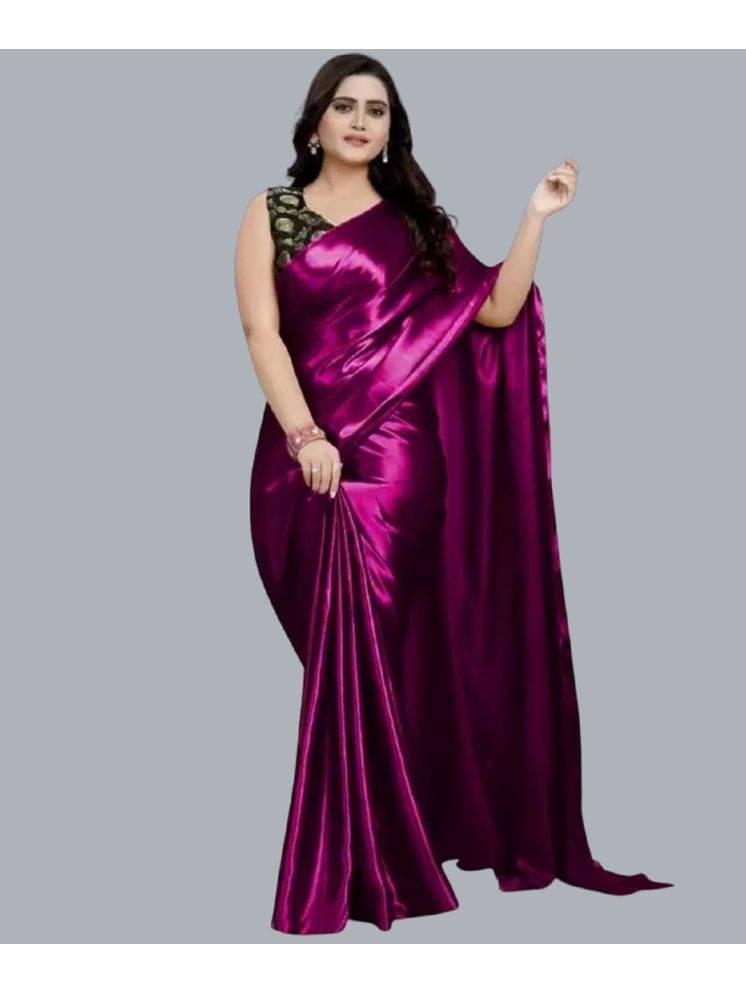 Lady Shopi Banarasi Silk Embellished Saree With Unstitched Blouse Piece ( Rani ) Lady Shopi Banarasi Silk Embellished Saree With Unstitched Blouse Piece ( Rani )