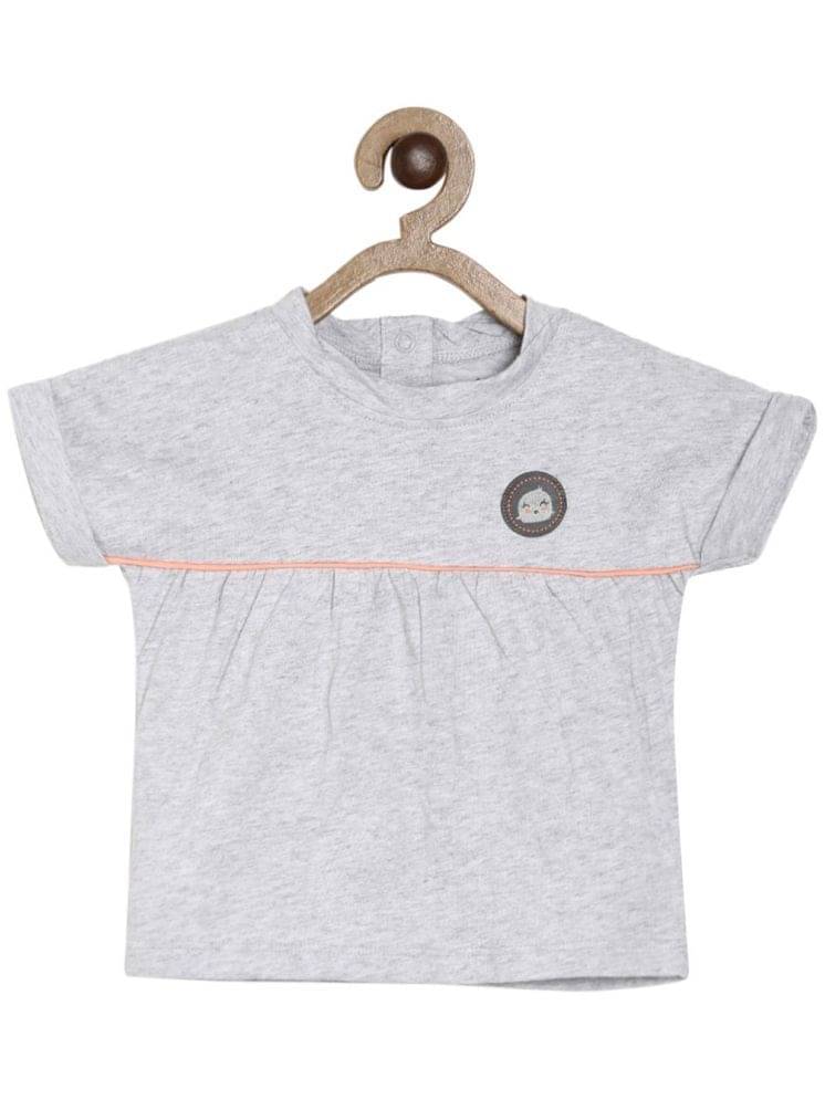     			MINI KLUB Pack of 1 Baby Girls Cotton Top ( Gray )