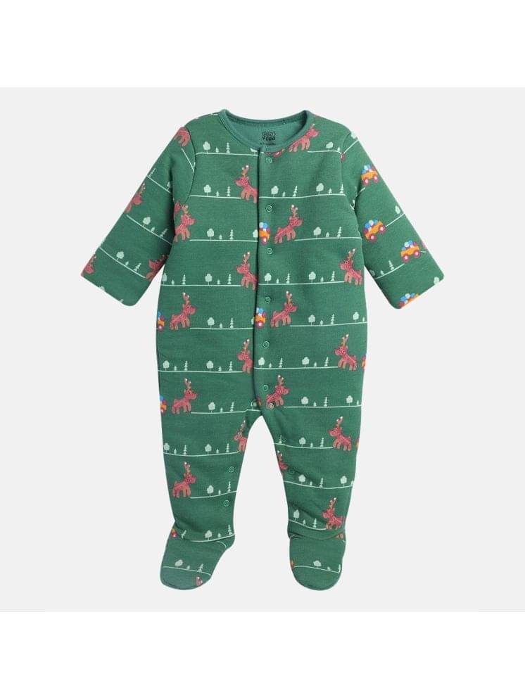 MINI KLUB Pack of 1 Baby Boys Cotton Bodysuit ( Green ) MINI KLUB Pack of 1 Baby Boys Cotton Bodysuit ( Green )