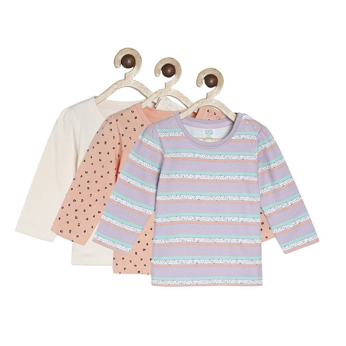     			MINI KLUB Pack of 3 Baby Girls Cotton Top ( Multi )
