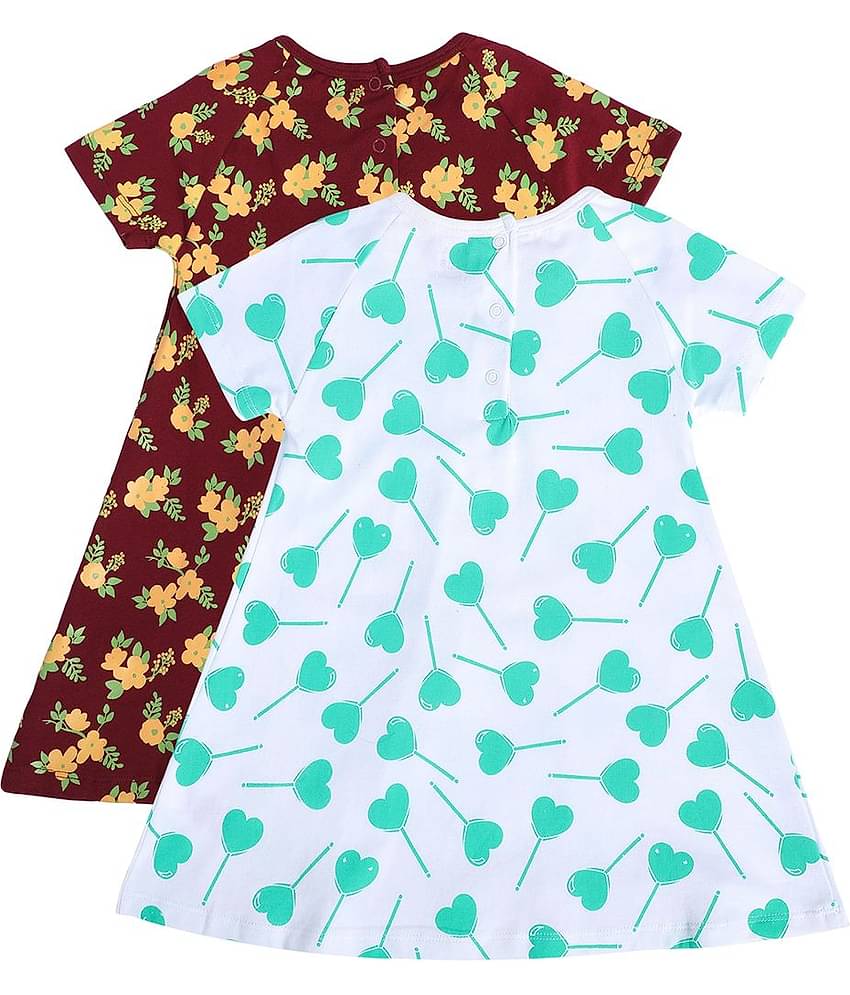 MINI KLUB Pack of 2 Baby Girls Cotton Dress ( Multi )