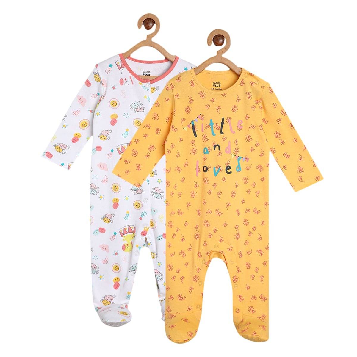     			MINI KLUB Pack of 2 Baby Girls Cotton Bodysuit ( Multicolor )
