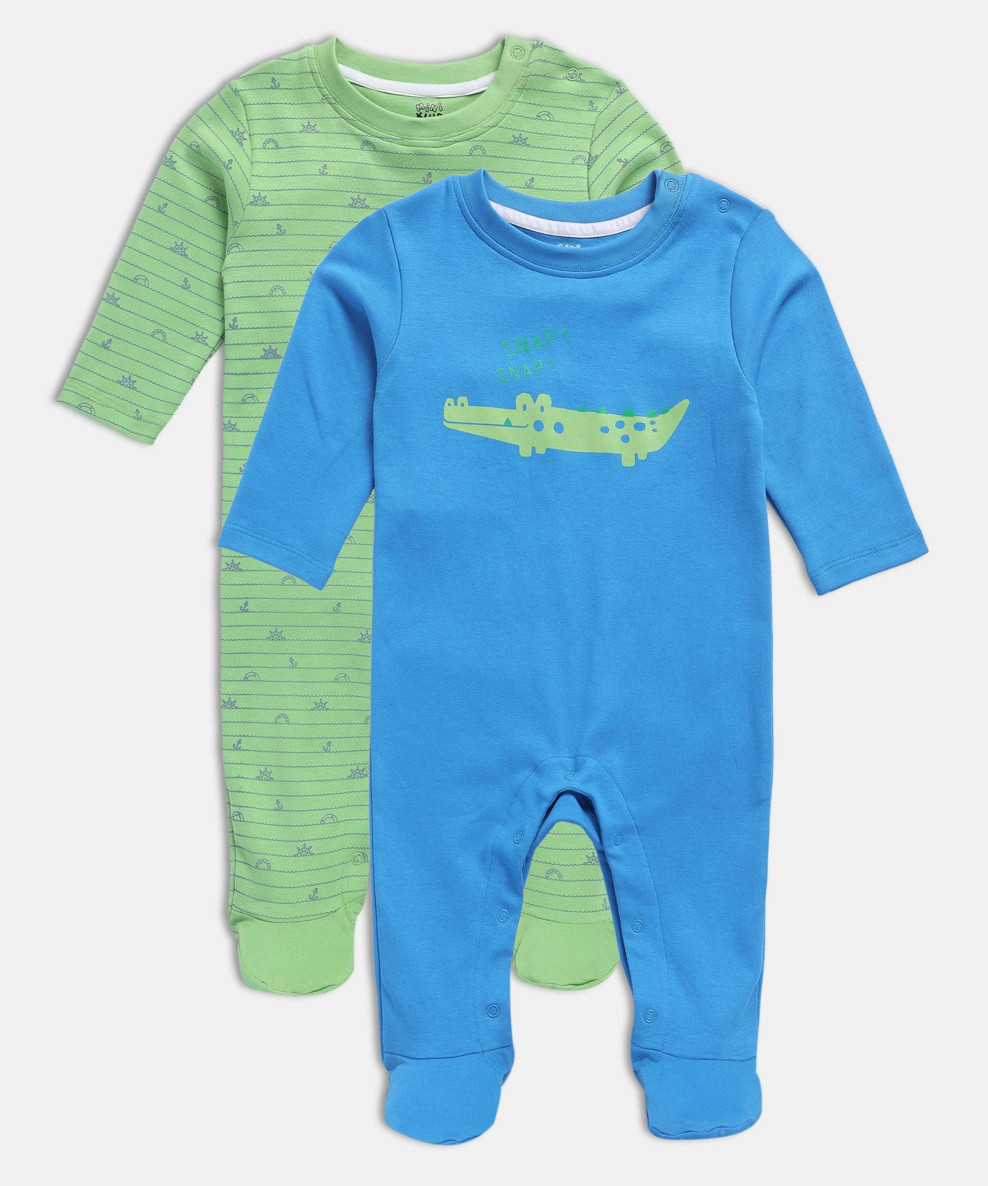     			MINI KLUB Pack of 2 Baby Boys Cotton Bodysuit ( Multicolor )