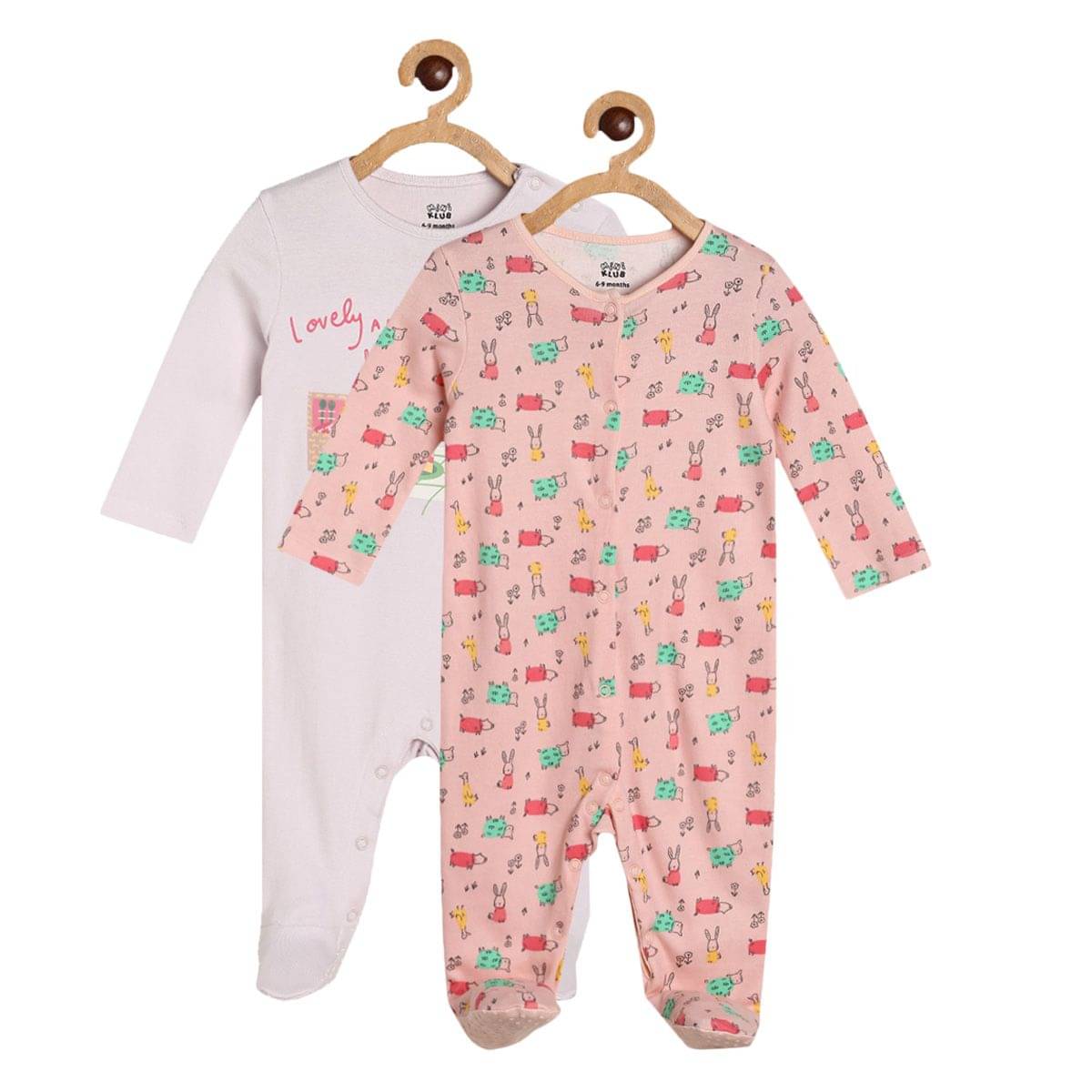 MINI KLUB Pack of 2 Baby Girls Cotton Bodysuit ( Multicolor ) MINI KLUB Pack of 2 Baby Girls Cotton Bodysuit ( Multicolor )