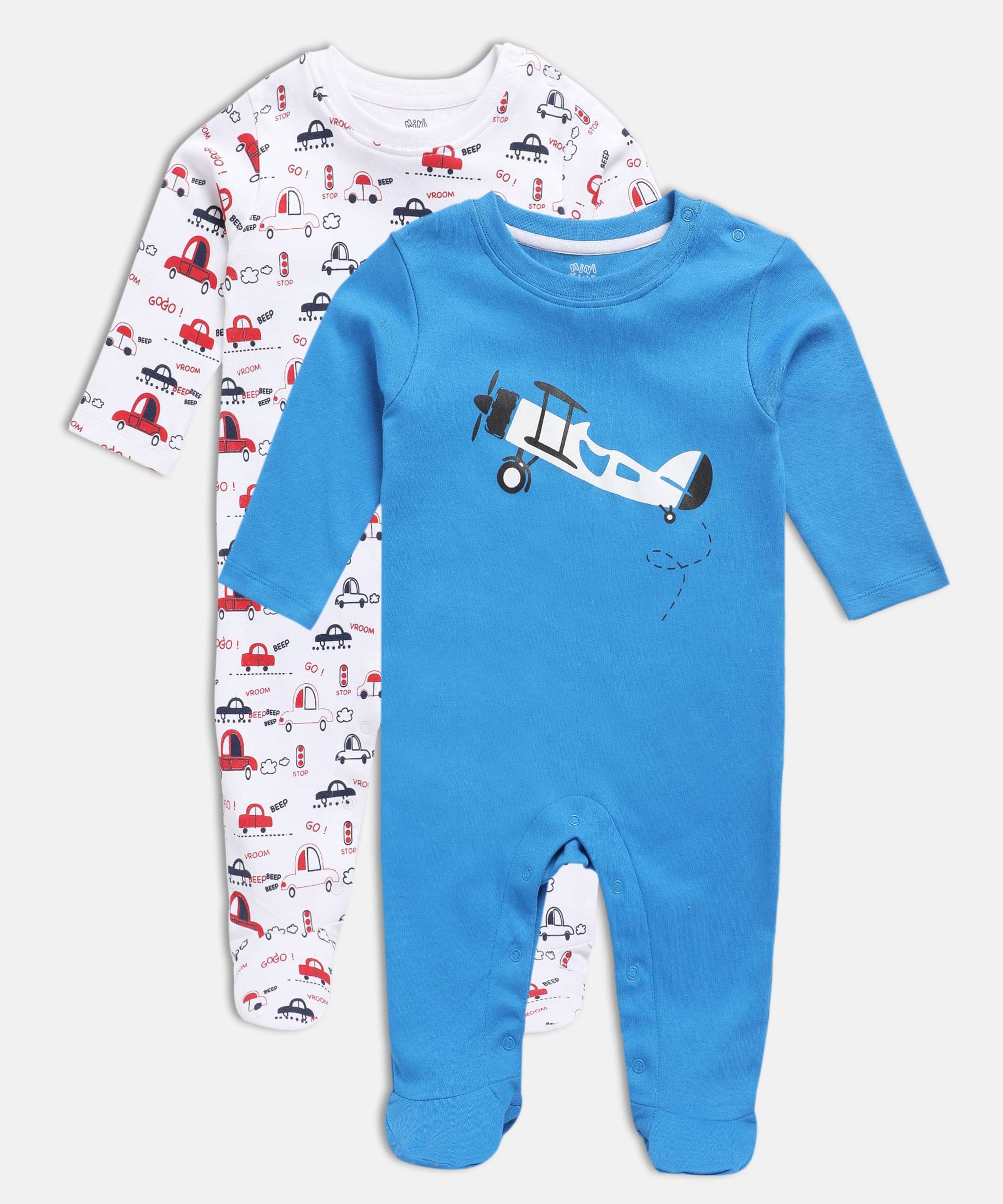 MINI KLUB Pack of 2 Baby Boys Cotton Bodysuit ( Multicolor ) MINI KLUB Pack of 2 Baby Boys Cotton Bodysuit ( Multicolor )
