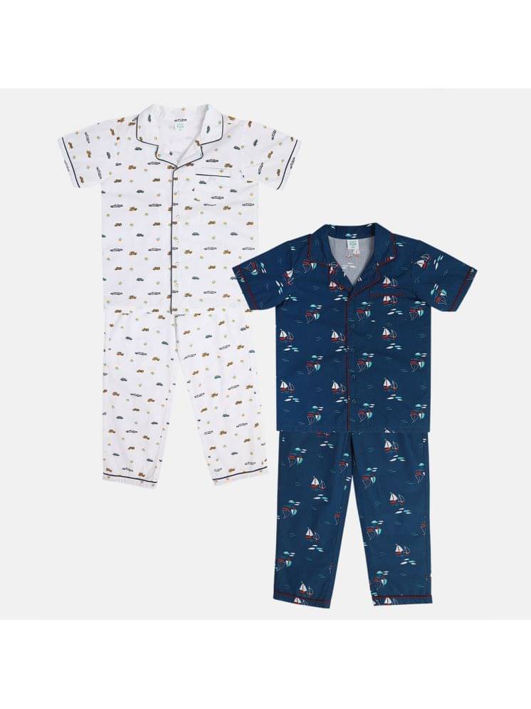     			MINI KLUB Pack of 2 Boys Cotton Shirt & Pants Set ( Multicolor )