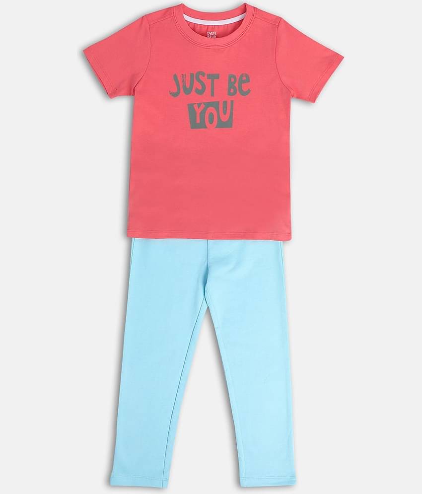 MINI KLUB Pack of 1 Boys Cotton T-Shirt & Pants Set ( Multicolor )