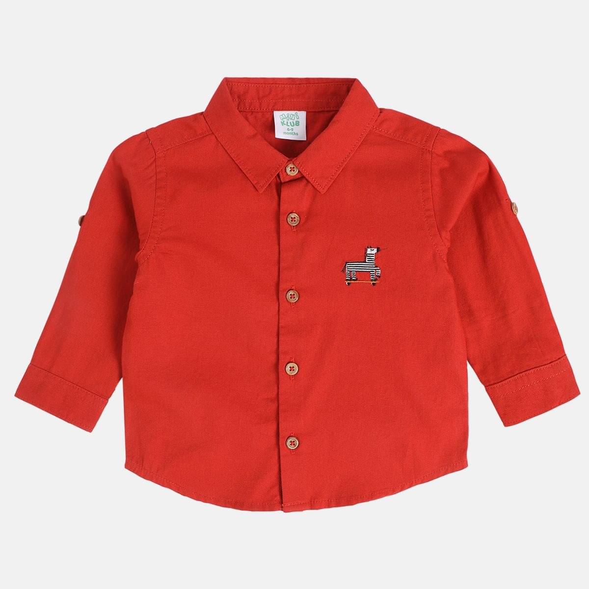     			MINI KLUB Pack of 1 Baby Boys Cotton Shirt ( Orange )