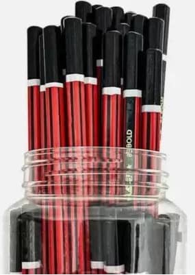 Posshe Hexa Pencil Jar with Cricket Eraser Set for Unisex Kids and Students Pencil (Set of 100, Multicolor)