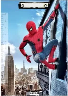 Posshe Kids Spiderman Premium Italian Exam Writing Pad for Students in All Exams Board (Set of 1, Light Blue)