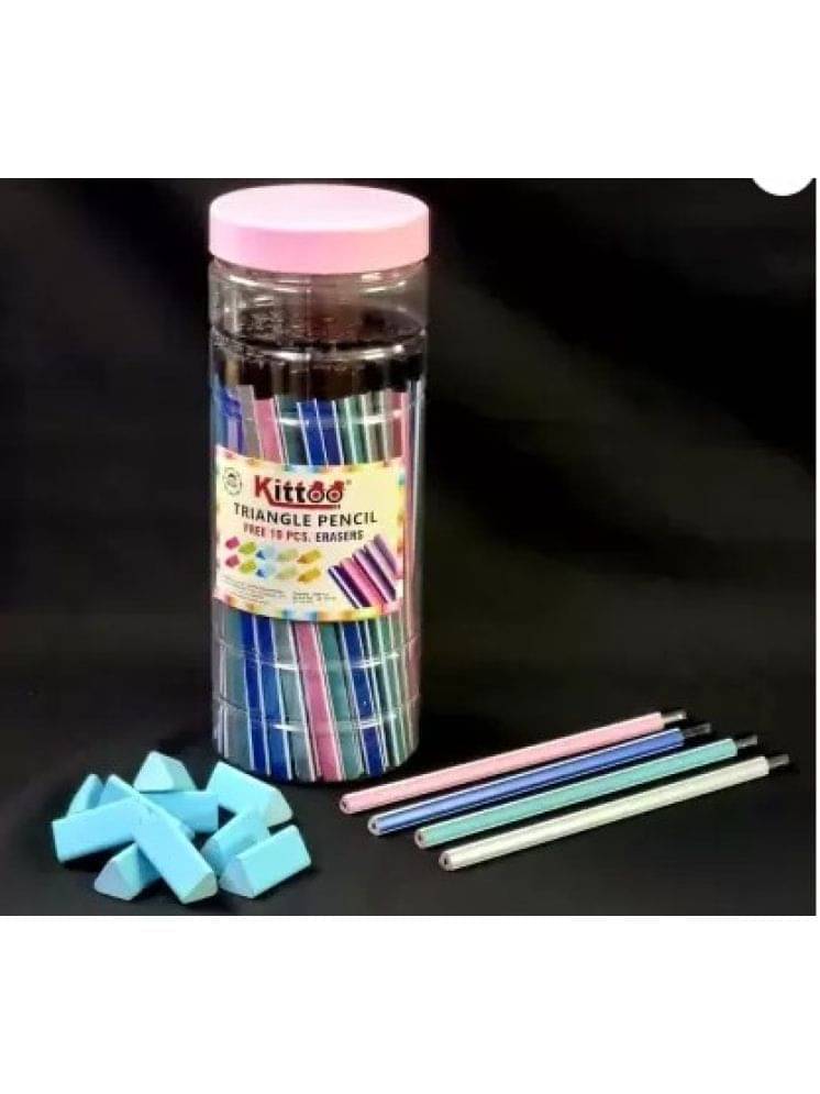     			Posshe Lightweight Super Dark Pencil With 10 Pcs Eraser 100 Pieces Pencil (Set of 100, Multicolor)