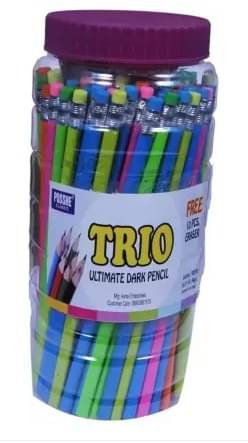     			Posshe Lightweight Super Dark Rubber Pencil With 5 Pcs Sharpener 100 Pieces Pencil (Set of 105, Multicolor)