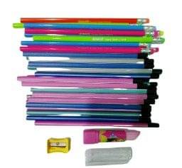     			Posshe Trio Pencil 20 Neon Pencil 10 Lipstick Erser 1 Shapner 1 Super Pencil Kit Pencil (Set of 32, Multicolor)