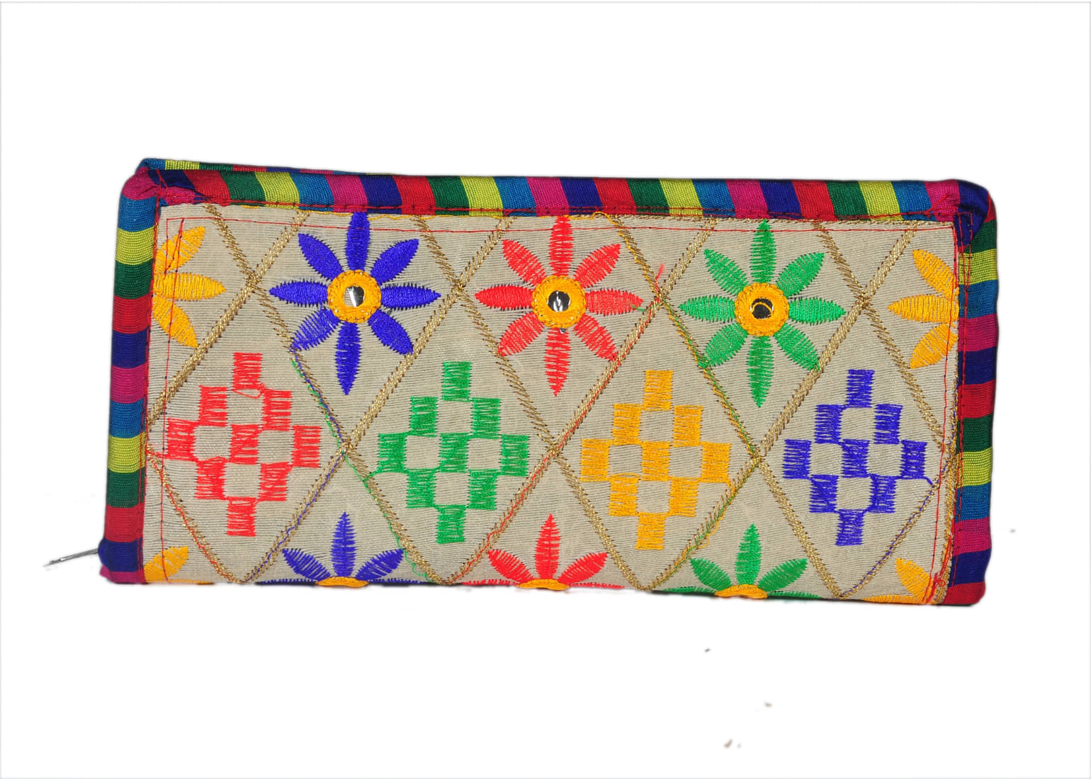     			SUNESH CREATION Multicolor Fabric Handheld