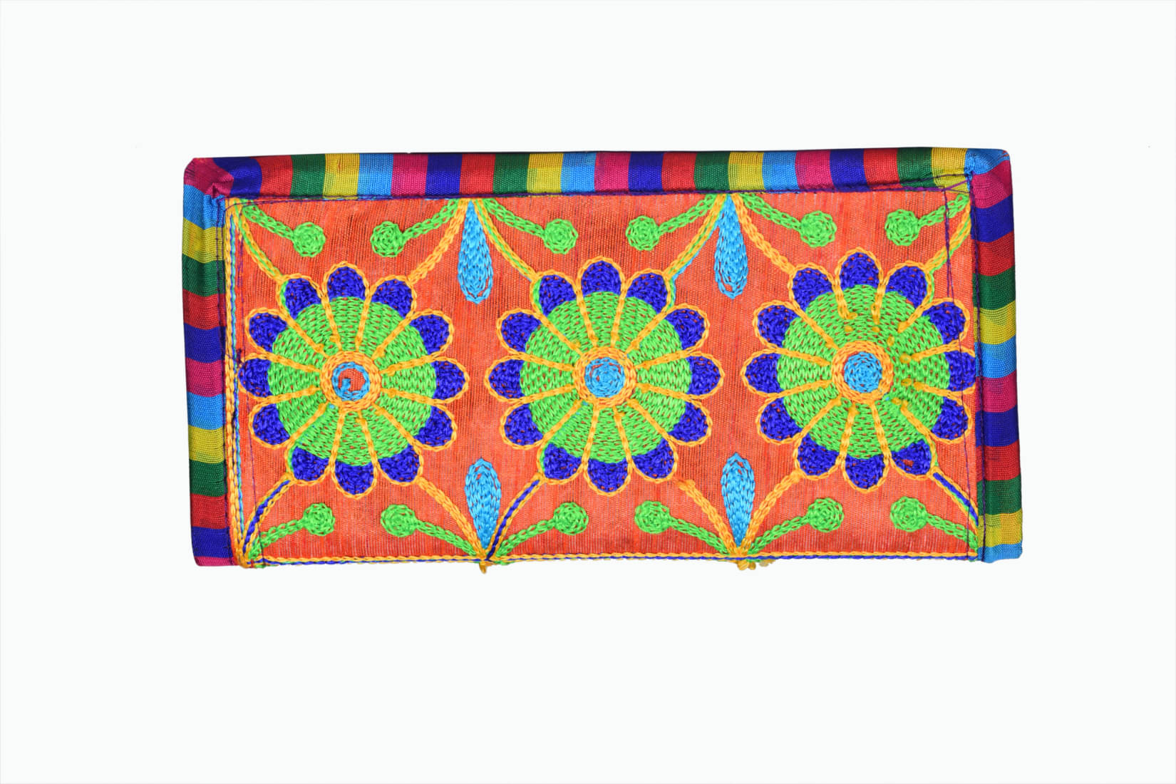     			SUNESH CREATION Orange Fabric Handheld